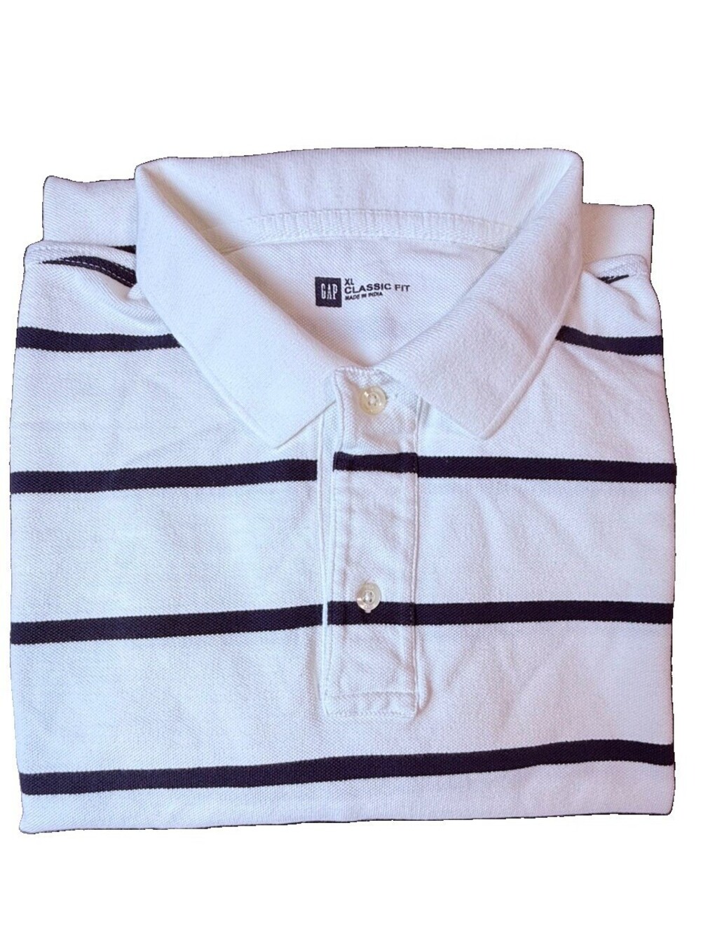 Gap short sleeve classic fit polo men’s size Xlarge white with green stripes NWT